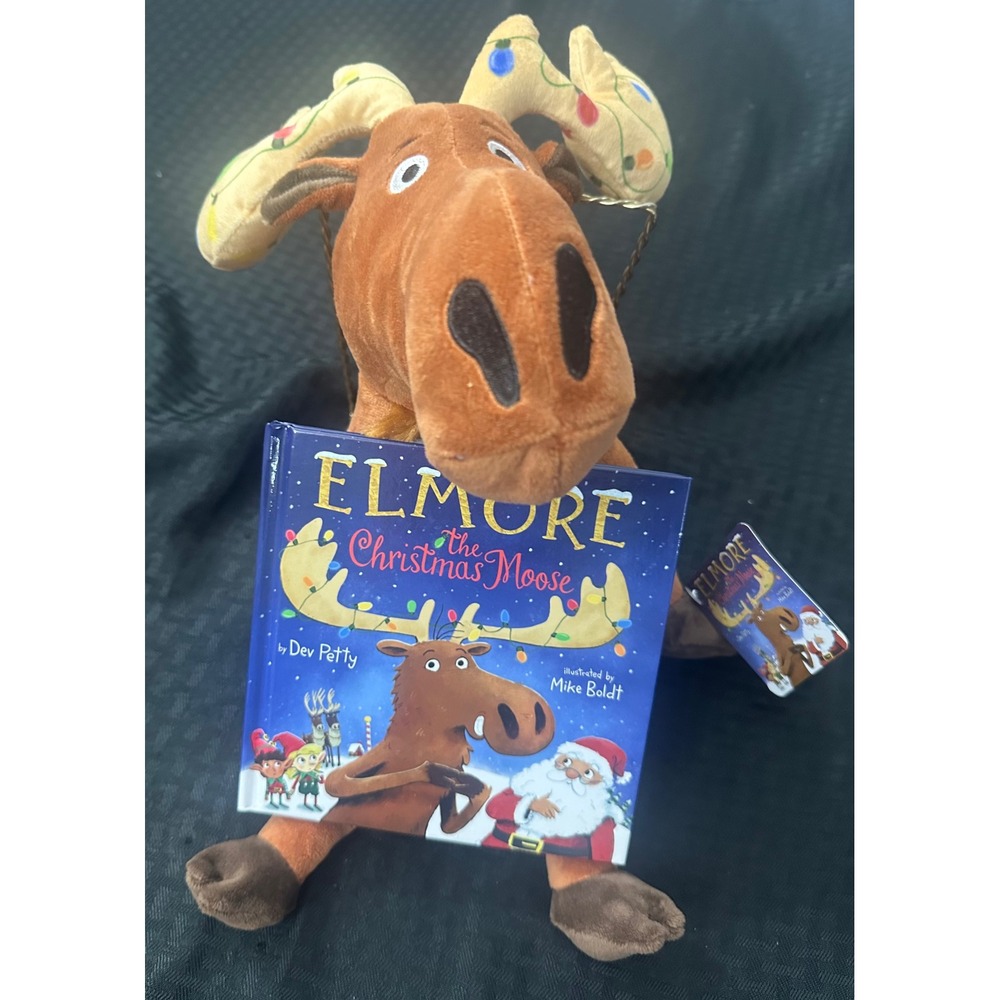 Kohl's Cares Elmore Christmas Moose Plush & Book Gift Set NWT Holiday Retired